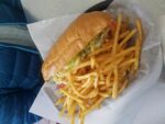  gualala seafood shack , fish sandwich, fries