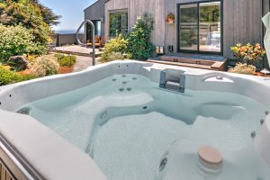 hot tub at Abalone Bay vacation rental