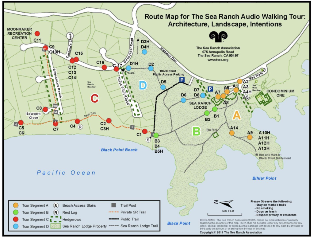 Map for The Sea Ranch Audio Walking Tour: Architecture, Landscape, Intentions